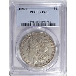 1889-S MORGAN SILVER DOLLAR PCGS XF 40