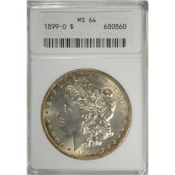 1899-O MORGAN DOLLAR ANACS MS 64, THIS COIN IS MS 65 ALL THE WAY!