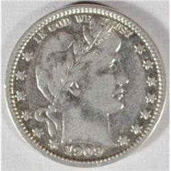 1909-S BARBER QUARTER XF-AU