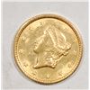 Image 1 : 1849 $1.00 LIBERTY GOLD GEM BU, NICE