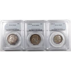 1958D quarter-58PD Franklin half $  PCGS65  Est  $75-$85