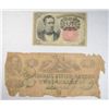 Image 2 : CURRENCY LOT: 8pc, 1874 10c NOTE, SILVER CERT. and SEVERAL CONFEDERATE NOTES