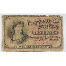 4th issue Washington  10 cent fractional currency  good
