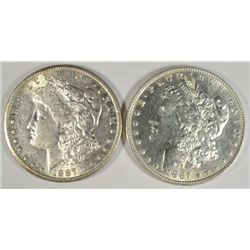1887P & S  Morgan $   AU