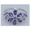Image 1 : 9.17 CTW TANZANITE RING .925 STERLING SILVER