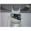 Image 1 : 12.00 ctw Amethyst and Iyolite 4*6 Octagonal RING .924
