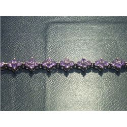 NATURAL 61.75 CTW AMETHYST BRACELET .925 STERLING SILVE