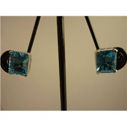 13.50 CTW BLUE TOPAZ EARRING .925 STERLING SILVER