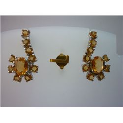 24.75 CTW CITRINE EARRING .925 STERLING SILVER