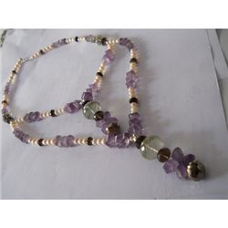 385.00 ctw Semi Precious Necklace .925 Sterling