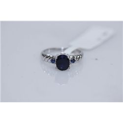 15.75 CTW SAPPHIRE RING .925 STERLING SILVER