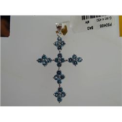 22.25 CTW BLUE TOPAZ PENDANT .925 STERLING SILVER