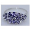 Image 1 : 13.36 CTW TANZANITE RING .925 STERLING SILVER