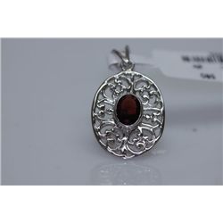 19.62 CTW GARNET PENDANT .925 STERLING SILVER