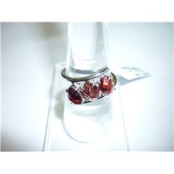 18.00 CTW GARNET RING .925 STERLING SILVER