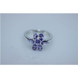 12.55 CTW TANZANITE RING .925 STERLING SILVER