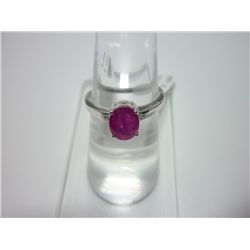 NATURAL 9.00 CTW RUBY RING .925 STERLING SILVER