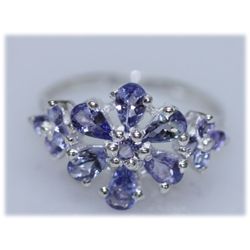 9.60 CTW TANZANITE RING .925 STERLING SILVER