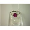 Image 1 : 9.25 CTW RUBY AND DIAMOND RING .925 STERLING SILVER