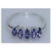 Image 1 : 11.00 CTW TANZANITE RING .925 STERLING SILVER