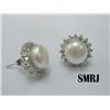 Image 1 : WHITE PEARL WITH CZ SILVER EARRINGS; METAL: SILVER; PHI
