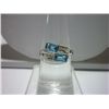 Image 1 : 12.00 ctw Blue Topaz 4*6 Octagonal RING .924 STERLING S