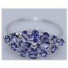 Image 1 : 13.09 CTW TANZANITE RING .925 STERLING SILVER