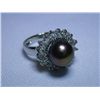 Image 1 : BLACK PEARL WITH CZ ROUND SILVER