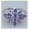 Image 1 : 13.27 CTW TANZANITE RING .925 STERLING SILVER