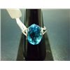 Image 1 : NATURAL 22.75 CTW BLUE TOPAZ RING .925 STERLING SILVER