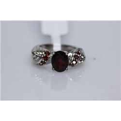 33.25 CTW GARNET RING .925 STERLING SILVER
