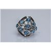 Image 1 : 43.00 CTW BLUE TOPAZ RING .925 STERLING SILVER