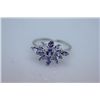 Image 1 : 13.28 CTW TANZANITE RING .925 STERLING SILVER