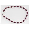Image 1 : NATURAL 15.00 CTW RUBY OVAL BRACELET .925 STERLING SILV
