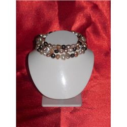 NATURAL 60.00 CTW MULTICOLOR SPIRAL PEARL BRACELET