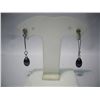 Image 1 : CZ DANGLING TEARDROP BLACK PEARL EARRINGS