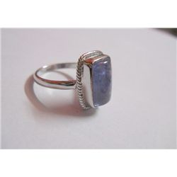 21.75 CTW TANZANITE RING .925 STERLING SILVER