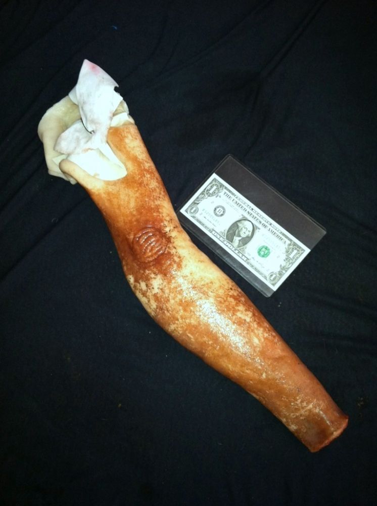 TRUE BLOOD SCREEN USED SILICONE SEVERED LEFT ARM RIG WITH GORE HORROR PROP