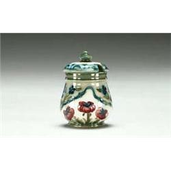 Poppy and Forget-Me-Not Panels Mustard Pot, c...