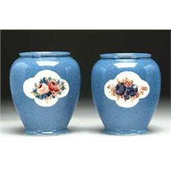 Pair of Floral Panels Vases, c1916-18 ht. 5.9...