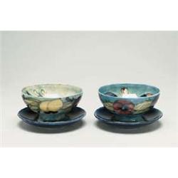 Two Wisteria or Pansy Grapefruit Bowls, c.192...