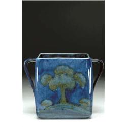 Moonlit Blue Biscuit Box, c.1925 lacks cover,...