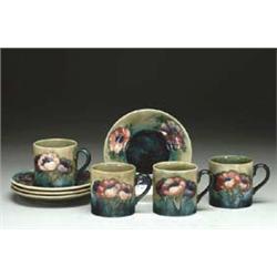 Four Anemone Cups and Saucers, 1930's dia. 4....