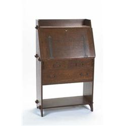 American Oak Arts and Crafts Fall Front Secre...