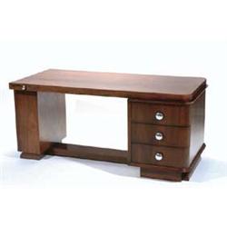 Art Deco Rosewood Desk, c.1925 of rectangular...