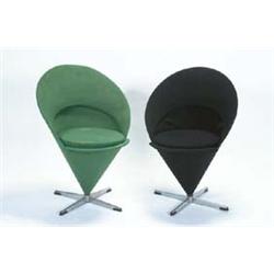 Pair of 'Cone' Chairs, designed by Verner Pan...