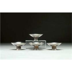 Four French Silver Salts, Jean Puiforcat for...