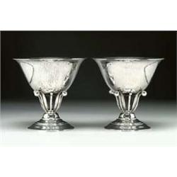 Pair of Danish Silver Footed Bowls, George Je...
