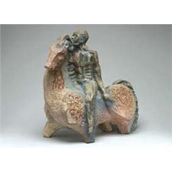 Glazed Earthenware Figure of a Horse and Ride...