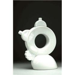 Memphis White Glazed Teapot, Matteo Thun, c.1...